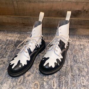(DISCONTINUED) Black And White Splatter Dr. Martens